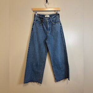 Abercrombie & Fitch Denim Crop Wide Leg High Rise Jeans